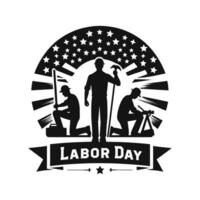 A silhouette vector image of Labour Day on a white background