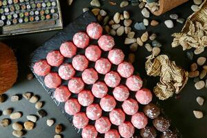 Colorful Candy Table Covered in Frosting Delights photo