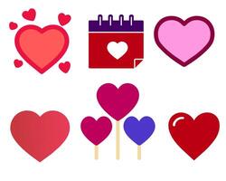 Valentine's day icons on white background. Vector illustration.