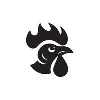 simple black chicken head logo, Chicken icon vector