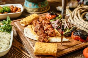 Plated Food With Meat and Vegetables photo