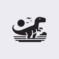 black dinosaur silhouettes, dinosaur logo icon vector