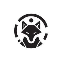 Fox head mascot logo, fox icon. Flat Vector illustration.