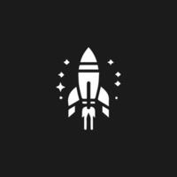 Rocket launch logo vector template. Creative rocket flight startup fly launch vector logo design