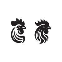 Chicken head logo design template, Chicken rooster symbol vector