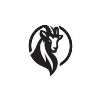 Goat head black and white logo design template vector