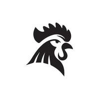 sencillo negro pollo cabeza logo, pollo icono vector