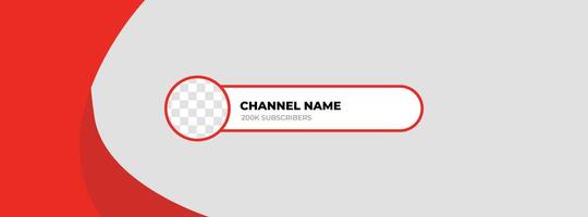 Youtube Channel Name Lower Third. Red Broadcast Banner for Channel Youtube vector