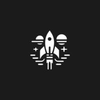 Rocket launch logo vector template. Creative rocket flight startup fly launch vector logo design