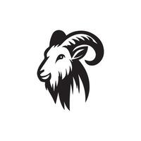 Goat head black and white logo design template vector