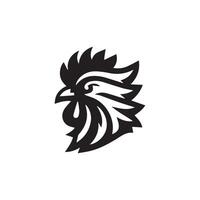 Chicken head logo design template, Chicken rooster symbol vector