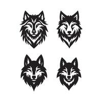 lobo cabeza ilustración logo diseño. lobo mascota vector