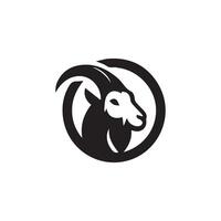 Goat head black and white logo design template vector