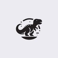 black dinosaur silhouettes, dinosaur logo icon vector