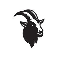 Goat head black and white logo design template vector