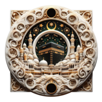 ai généré kaaba grandiose mosquée Mecque islamique symbole et logo représentant esprit de islamique png