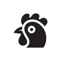 simple black chicken head logo, Chicken icon vector