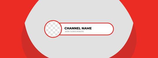 Youtube Channel Name Lower Third. Red Broadcast Banner for Channel Youtube vector