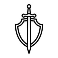 shield and sword icon vector design template in white background