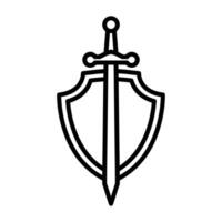 shield and sword icon vector design template in white background