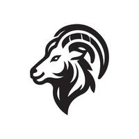 Goat head black and white logo design template vector