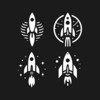 Rocket launch logo vector template. Creative rocket flight startup fly launch vector logo design