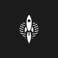 Rocket launch logo vector template. Creative rocket flight startup fly launch vector logo design