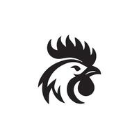 simple black chicken head logo, Chicken icon vector