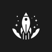 Rocket launch logo vector template. Creative rocket flight startup fly launch vector logo design