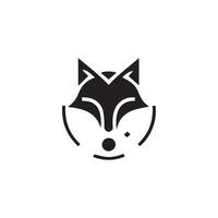 Fox head mascot logo, fox icon. Flat Vector illustration.