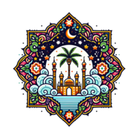 AI generated islamic symbol and logo representing the festive spirit of islamic event and celebration png