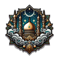 ai gegenereerd Islamitisch symbool en logo vertegenwoordigen de feestelijk geest van Islamitisch evenement en viering png