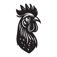 Chicken head logo design template, Chicken rooster symbol vector