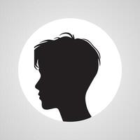 Young men profile silhouettes. Vector heads, man dark sketch portraits, human teenager person face profiles