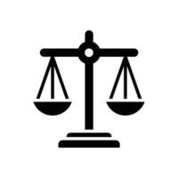 escala de justicia icono vector diseño modelo en blanco antecedentes