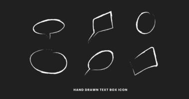 hand drawn text box icon vector