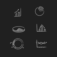 hand drawn chart icon on black background vector