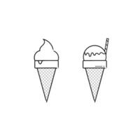 ice cream icon with two different types. ice cream icon with ice cream cone. vector