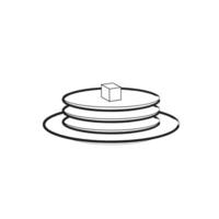 icon pancakes with butter on top vector