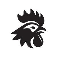 sencillo negro pollo cabeza logo, pollo icono vector