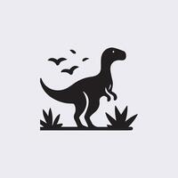 negro dinosaurio siluetas, dinosaurio logo icono vector