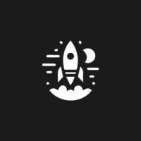 Rocket launch logo vector template. Creative rocket flight startup fly launch vector logo design