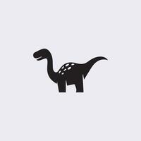 negro dinosaurio siluetas, dinosaurio logo icono vector