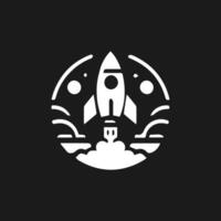 Rocket launch logo vector template. Creative rocket flight startup fly launch vector logo design