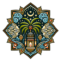 ai gegenereerd Islamitisch symbool en logo vertegenwoordigen de feestelijk geest van Islamitisch evenement en viering png
