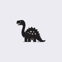 negro dinosaurio siluetas, dinosaurio logo icono vector