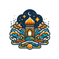 AI generated islamic symbol and logo representing the festive spirit of islamic event and celebration png