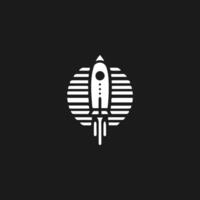Rocket launch logo vector template. Creative rocket flight startup fly launch vector logo design