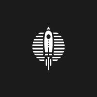 Rocket launch logo vector template. Creative rocket flight startup fly launch vector logo design