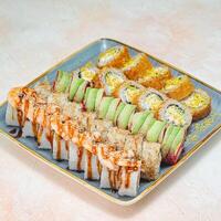 Assorted Sushi Toppings on a Plate photo